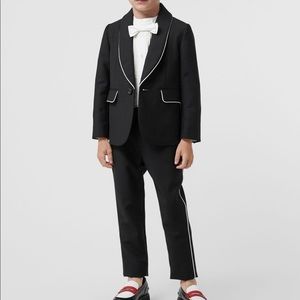 Burberry Piping Detail Wool Mohair Blazer Suit